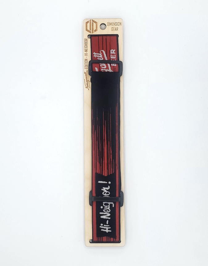 Dimension Gear Woven Goggle Strap - Hi Neighbor - Red/Black